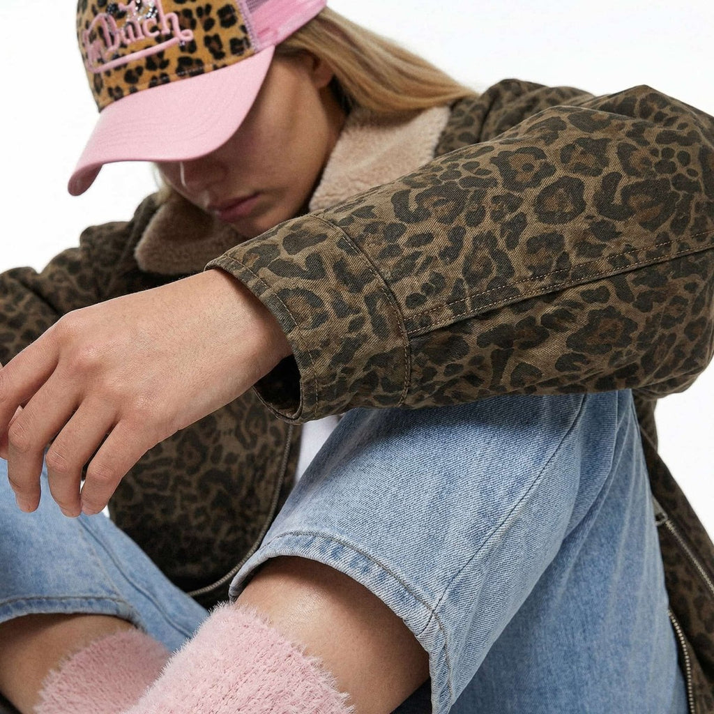 Vintage Leopard Bomber - MONRICHE