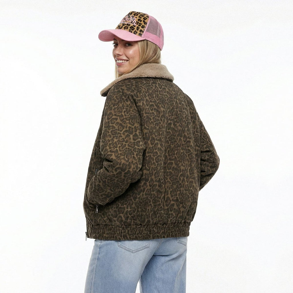 Vintage Leopard Bomber - MONRICHE